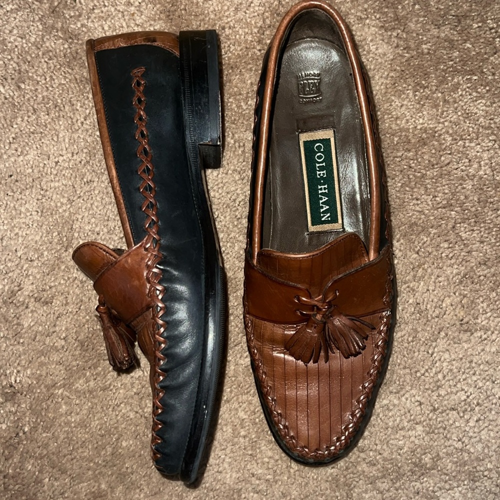 Cole Haan Black and Brown Loafers